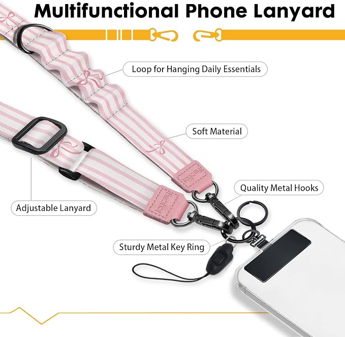 Icycay Phone Lanyard Crossbody, Cute Striped Cell Phone Strap - Image 3