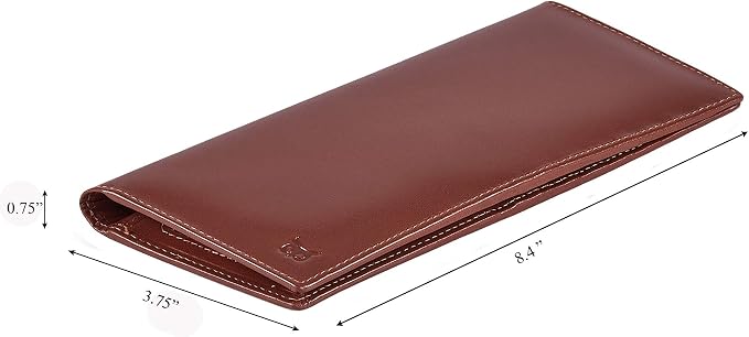 Long Wallet for Men Women Real Leather Bifold RFID Stylish Slim Handmade 2 ID - Image 2