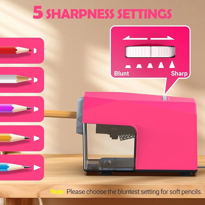 AFMAT Electric Pencil Sharpener, Fast & Hands-Free, 10K+ Uses, 5 Nibs, Fully - Image 5
