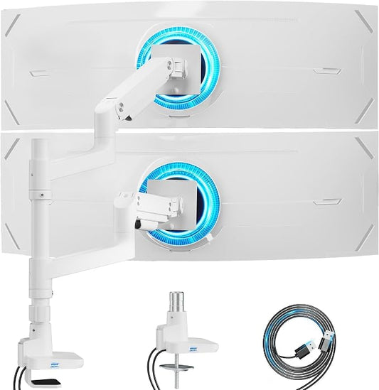 ARES WING Dual Monitor Stand for Ultrawide Heavy Duty Curved Monitor Stacking by ARESWING
