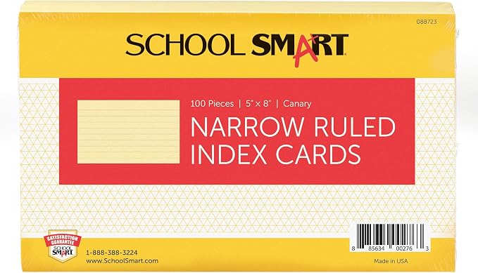 School Smart Ruled Index Cards, 5 x 8 Inches by SchoolSmart
