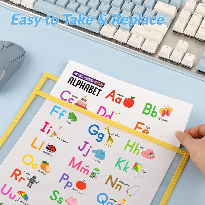 BEVTEE 8 Pcs Dry Erase Pocket Sleeves 10×14 in, Easy Inserting Paper, - Image 6