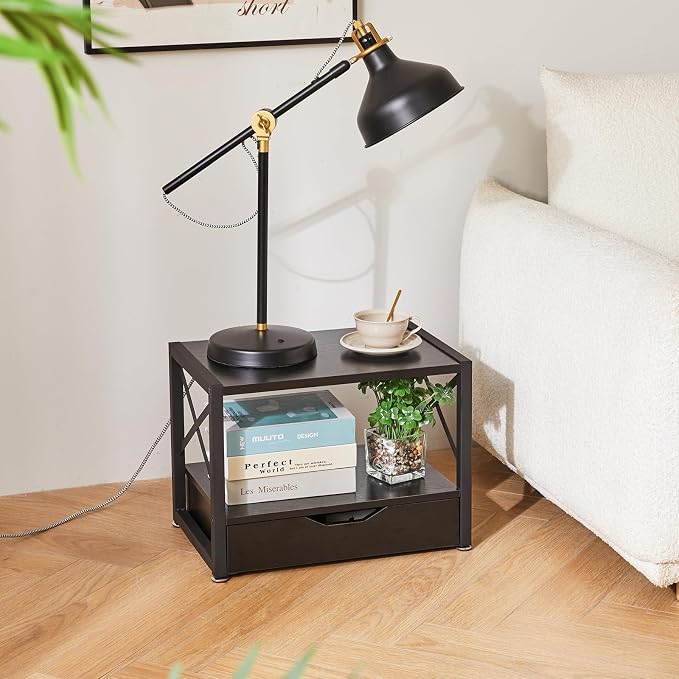 IBUYKE 2 Tier Desktop Printer Stand, Wooden Printer Stand - Image 6