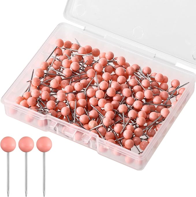 XIHIRCD 200pcs Push Pins, Map Tacks Round Head Map Push Pins Small Thumb Tacks by XIHIRCD