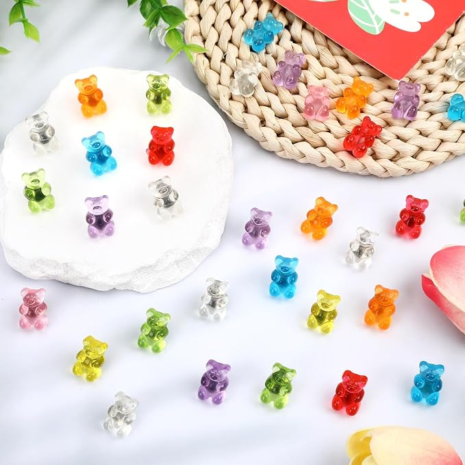 JANYUN 60Pcs Gummy Bear Push Pins Cute Resin Decorative Thumb Tacks | Cute - Image 7