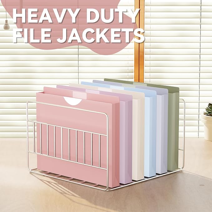 Plastic 1 Inch File Jackets Letter Size, Expanding File Folde - Image 5