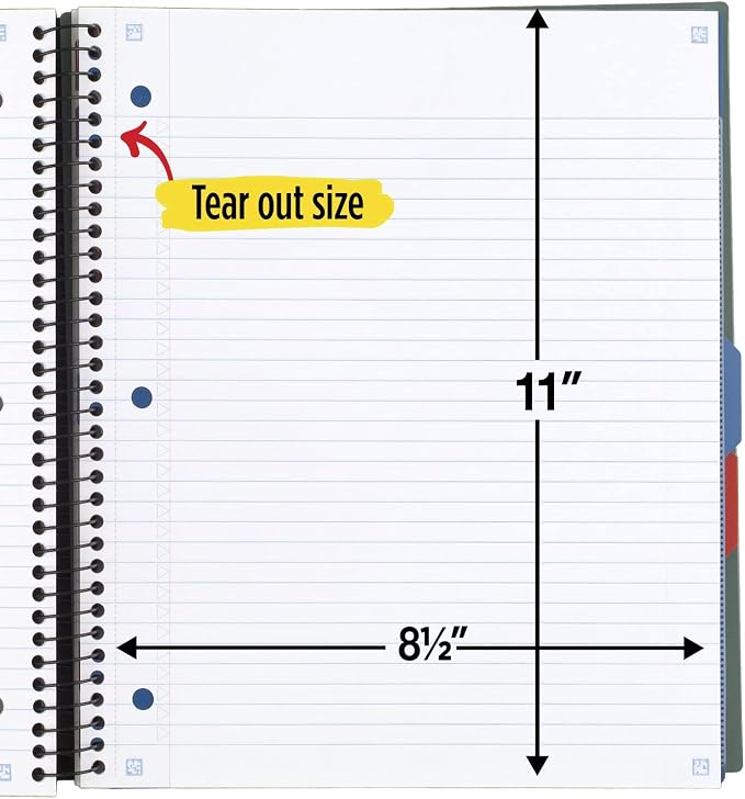 Five Star Advance Spiral Notebook + Study App, 3 Subject, College Ruled Paper - Image 7