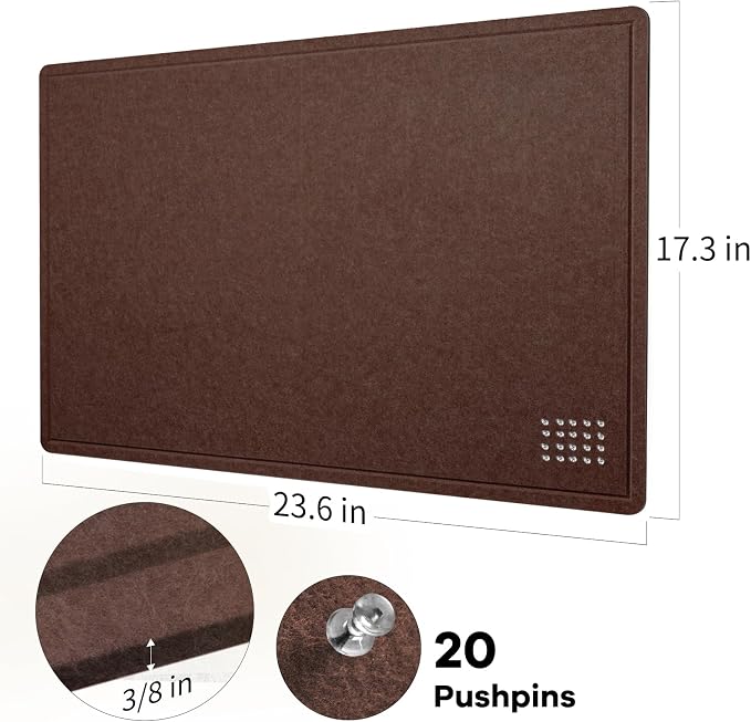 Bulletin Board, 24 x 18 inches Felt Board Decorative Pin Board, Cork Board - Image 5