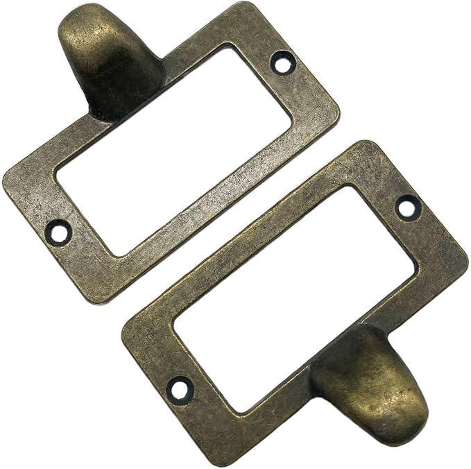 WEICHUAN 20-Pack Zinc Alloy Antique Bronze Label Frame Drawer Pulls -Vintage - Image 3