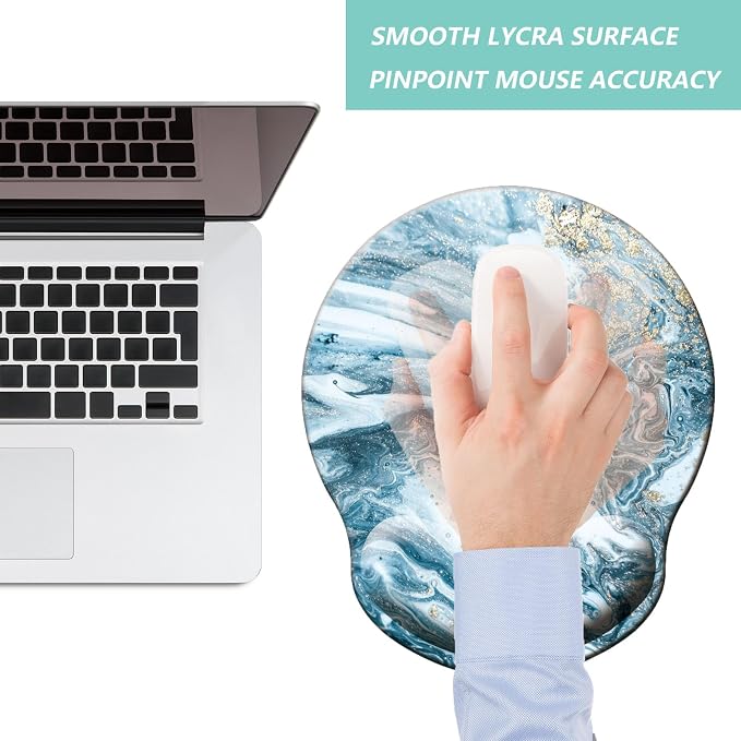 Mouse Pad with Wrist Support, Ergonomic Mouse Pad with Memory Foam Wrist Rest - Image 7