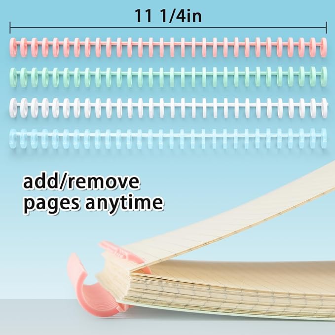 Worklion Binding Machine for Planner: Small Bookbinding Machine with Multicolor Loose Leaf Binder Rings for Making 26 Holes/B5 Paper, 30 Holes/A4, 20 Holes/A5 Book, 29 Holes/Letter Size, Blue-DeskLoop Office