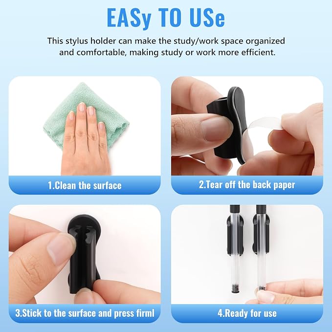 VZZNN Adhesive Pencil Holders for Desk, Marker Holder, Adhesive Pen Holder for - Image 4