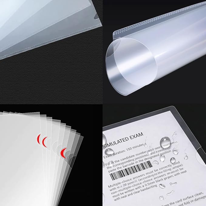 200 Pack Plastic Clear Transparent Document File Folder Sleeves Holder Fit - Image 3
