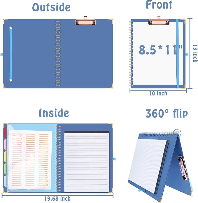 HAUTOCO Clipboard Folio with Refillable Lined Notepad - Image 2
