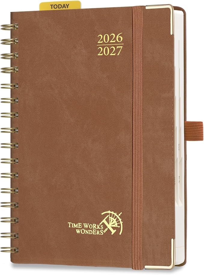 POPRUN Daily Planner 2026-2027 One Page Per Day, 12 Months Hourly Appointment by POPRUN