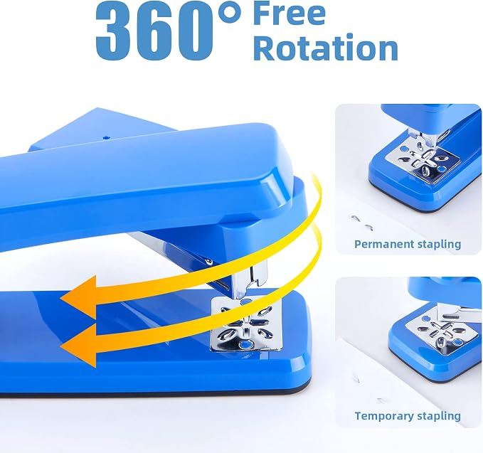 Deli/EZWORK Swing-Arm Swivel Stapler, 25 Sheets Capacity, 360 Degree Rotate - Image 3