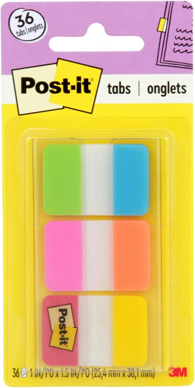 Post-it Tabs, 1 in Solid, 36/Dispenser by Unknown
