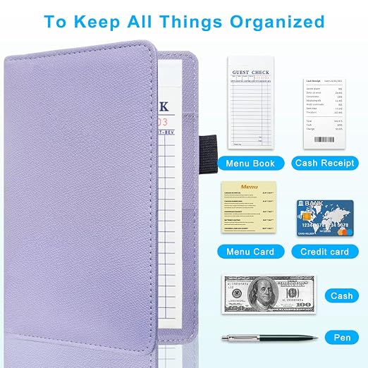 ACdream Server Books for Waitress, Guest Book Note Pad, Cute Pocket Leather - Image 2