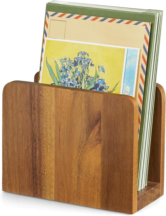 Acacia Wood Mail Organizer, Mail Holder by BWODYAY