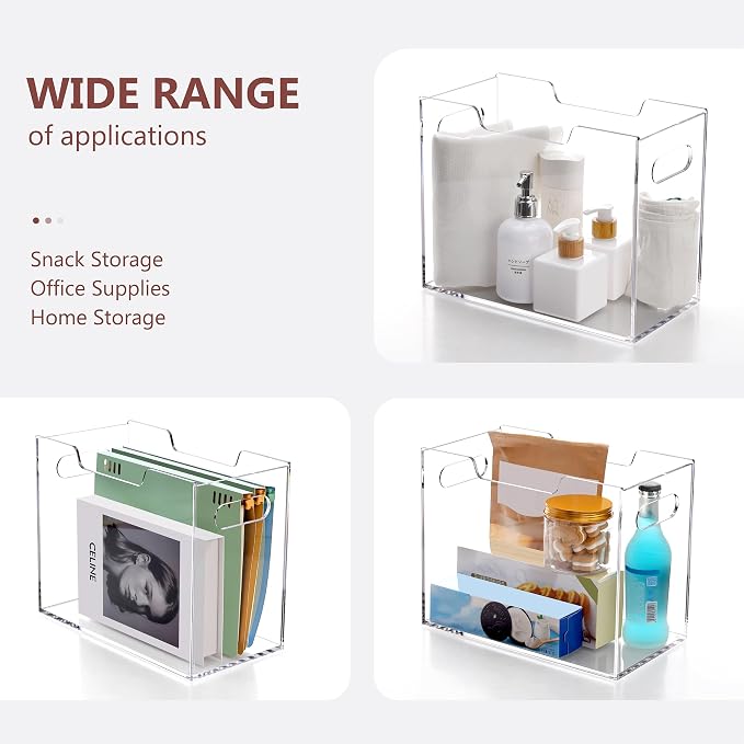 Acrylic Hanging File Organizer, Letter Size Clear Magazine Rack Folders Holder - Image 6