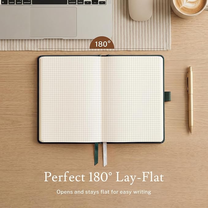 PAGELYST Graph Grid Paper Notebook, 200 Pages, 4 Pack Leather Hardcover Notebook - Image 6