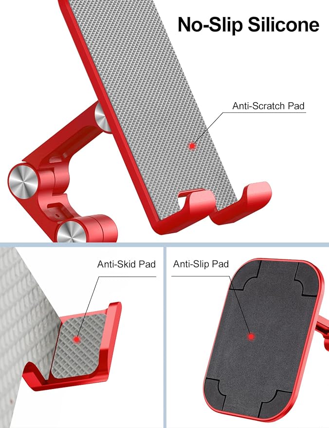 OCYCLONE Phone Stand, Adjustable Height and Angle Foldable Cell Phone Stand - Image 3