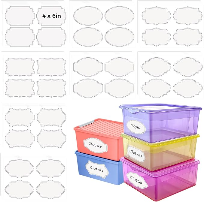 160 Pcs Labels for Storage Bins, 6 X 4 Inch Storage Bin Labels Large Removable by WSICSE