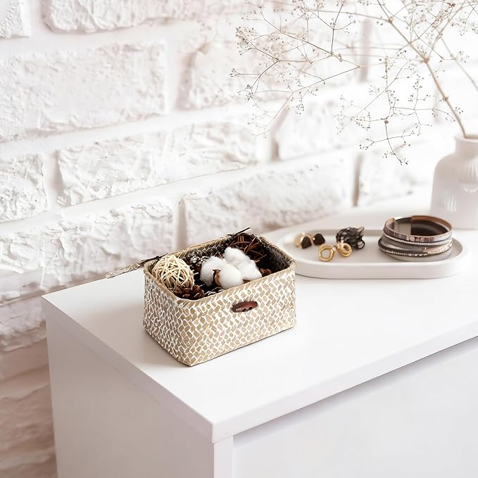 Hipiwe Wicker Shelf Basket Mini Seagrass Basket - Image 7