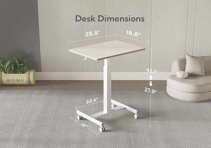 YDN Mobile Mobile Standing Desk, Adjustable Height Portable Laptop Desk - Image 8