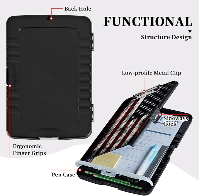 Clipboard with Storage, Heavy Duty Plastic Nursing Clipboard Foldable, High - Image 5