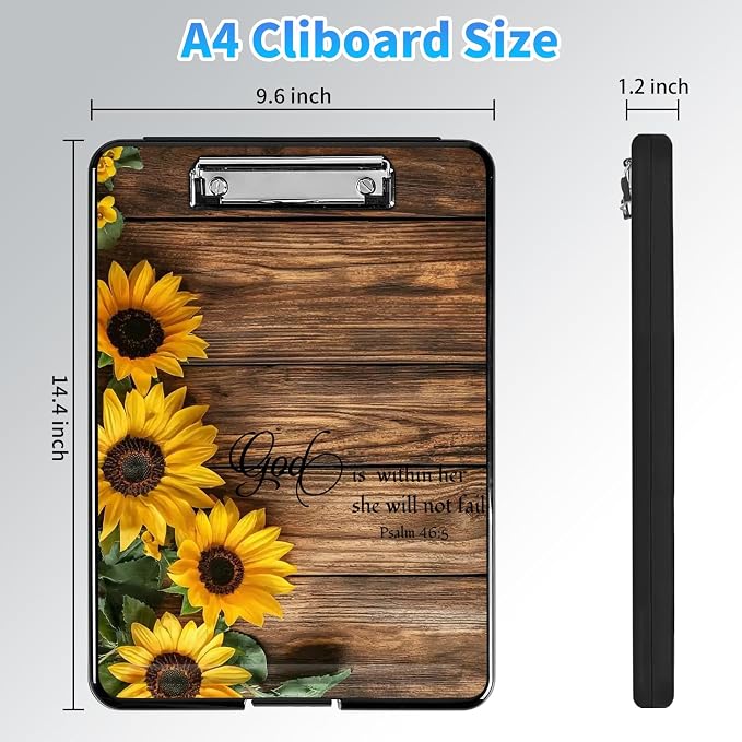 Clipboard with Storage, A4 High Capacity Clip Boards 14.4 x 9.6, Heavy Duty - Image 2