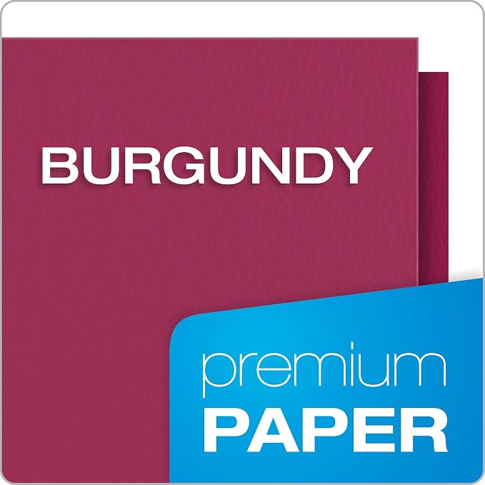 Oxford Monogram Executive Twin Pocket Folders, Letter Size, Burgundy - Image 3