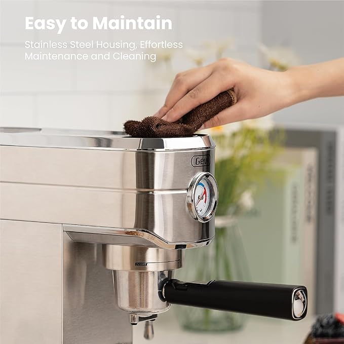 Gevi Espresso Machine 20 Bar with Portafilter for Nespresso Original Capsules and Coffee Powder, Professional Espresso Maker with Milk Frother for Cappuccino, Latte, Compact Espresso Coffee Machine-DeskLoop Office