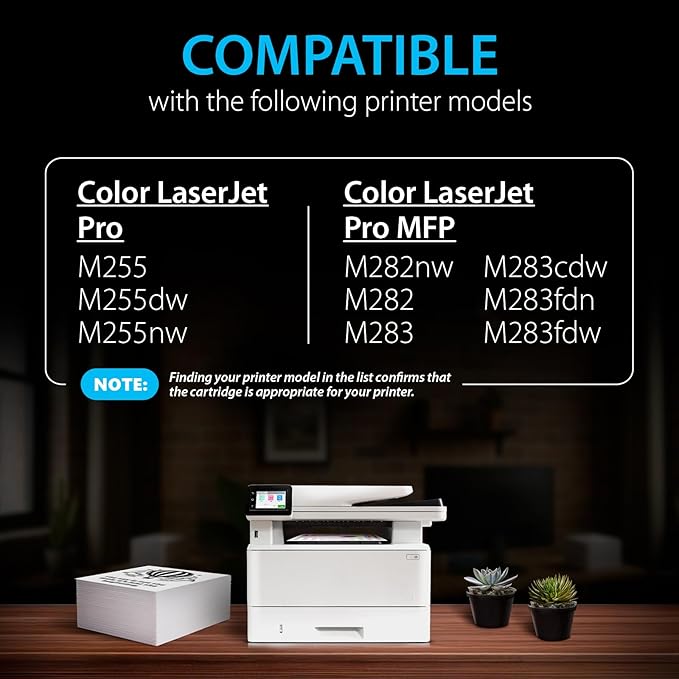 Smart Ink Compatible 206A Toner Cartridge Replacement for HP 206A Toner Cartridges (2 Black Combo Pack) 206X with Chip to use with Color Laserjet Pro MFP M283fdw M283cdw Laserjet Pro M255dw M255nw-DeskLoop Office