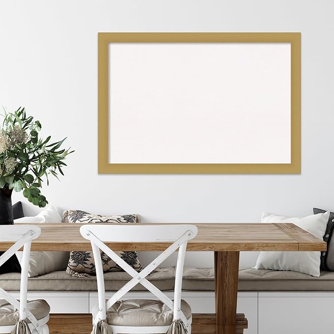 Amanti Art White Cork Board for Wall, 28x40 Vision Board with Gold Frame, Large Corkboard Office Decor for Home Organization, Casual Corkboard Pinboard to display items for home organization-DeskLoop Office