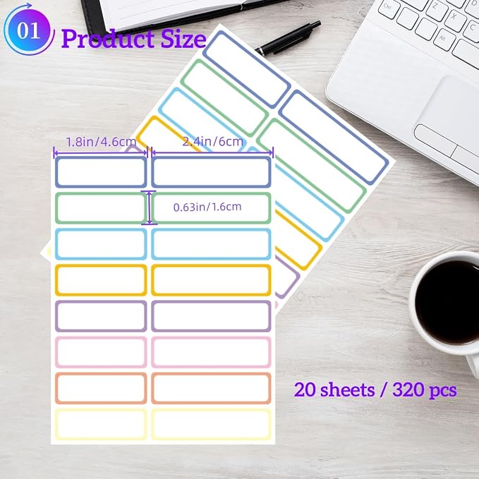 Removable Waterproof Labels 320 pcs - Image 2