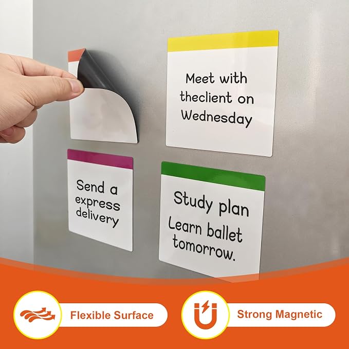 36 Packs, Magnets White Board Labels, Magnetic Sticky Notes on Fridge, Door - Image 7