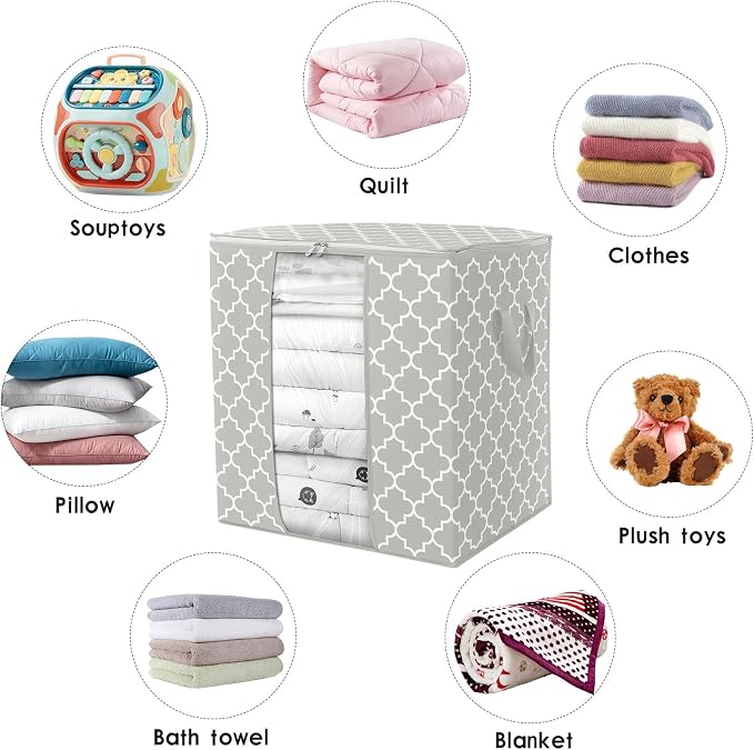 WISELIFE Storage Bags 6 Pack/100L Large Blanket Clothes Organization and - Image 7