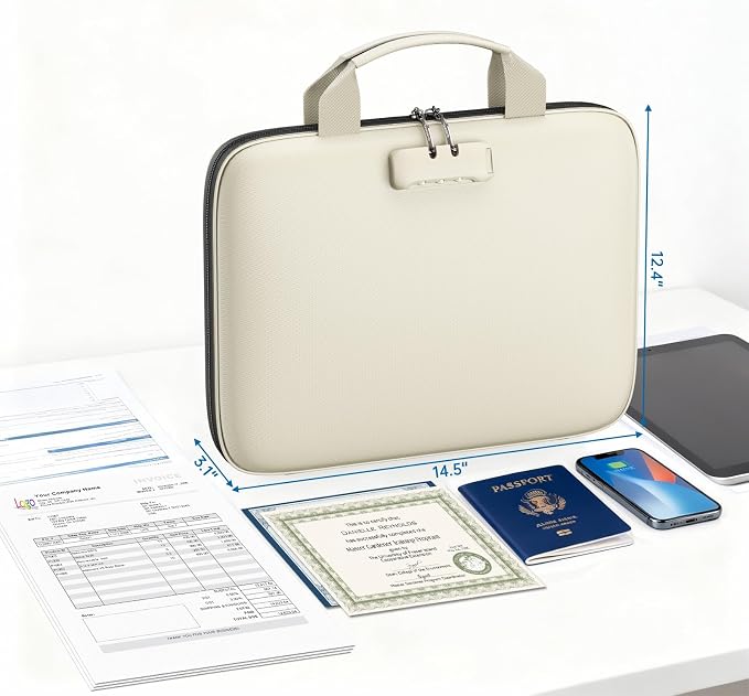 Binder Folders Organizer with 20 Pack Heavyweight Plastic Pockets, Fireproof - Image 7