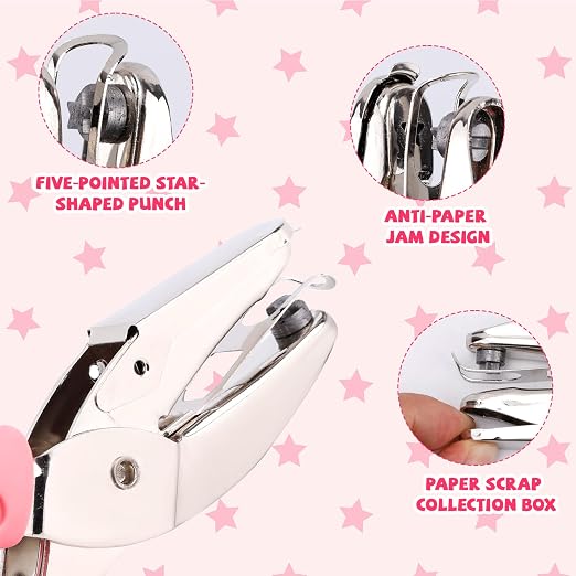 AIEX 5mm Diameter Star Single Hole Punch, Handheld Paper Puncher - Image 4
