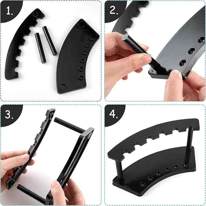 Tinlade 2 Pieces Plastic Pen Holder Stand Display Rack 6-Slot Pen Makeup Brush - Image 3