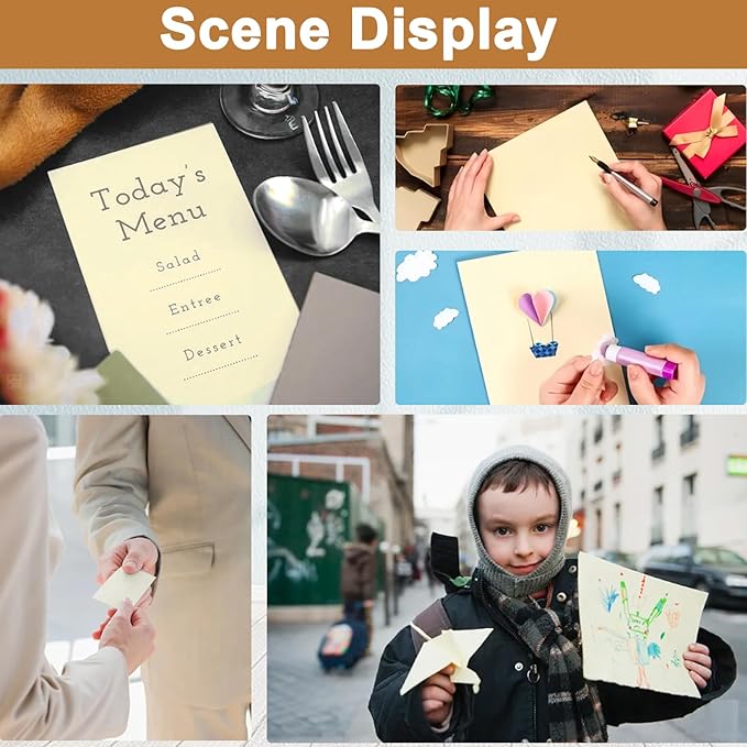 120 Sheets Cream Cardstock 8.5 x 11 Off White Paper, 92lb Ivory Card stock Printer Paper for DIY Cards, Menus, Business Cards, Certificates, Invitations-DeskLoop Office