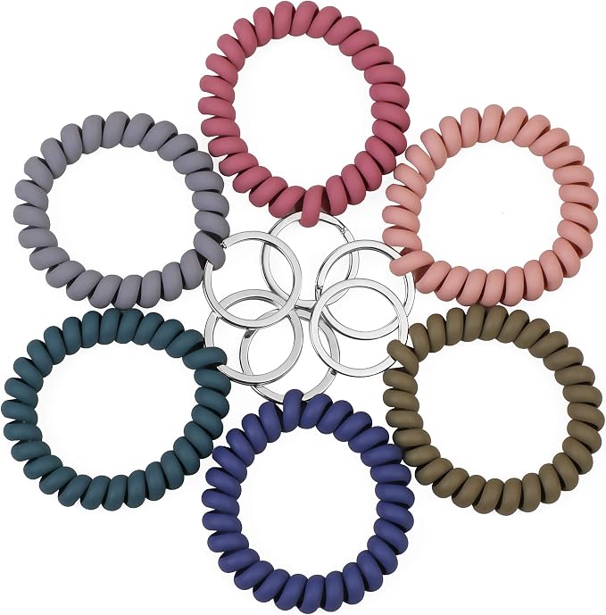 LGEGE 6PCS Stretchable Wristband Wristlet Keychain Wrist Key Chain Wristlet - Image 2