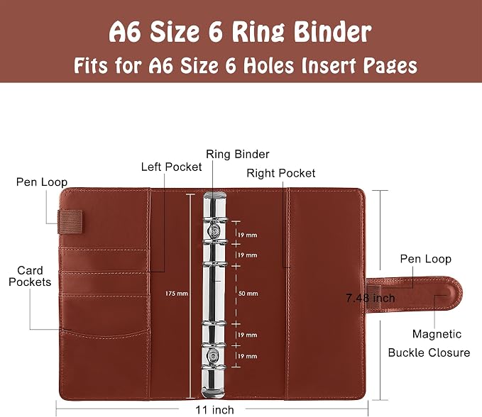 Antner A6 Binder 6 Ring Refillable Notebook Budget Planner - Image 2