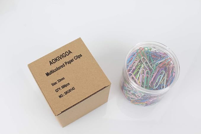 AOKIVIGOA 500pcs Coloured Paper Clips - Image 6