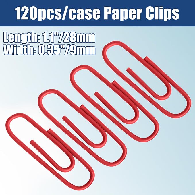 Luomorgo 120 Pcs Red Paper Clips - Image 2