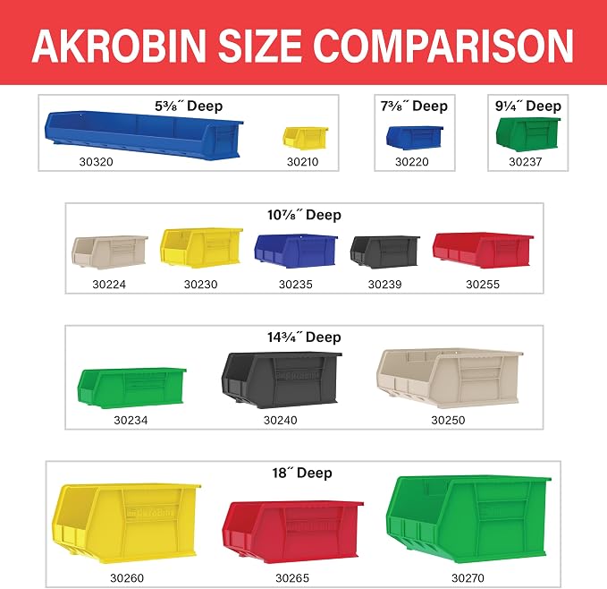 Akro-Mils 30240 AkroBins Plastic Storage Bins, Space-Saving Stackable Bins - Image 6