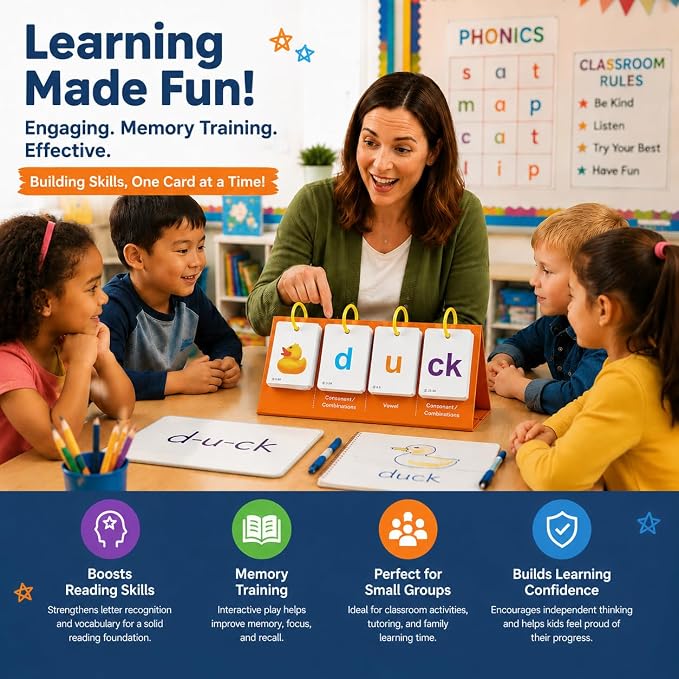 Alened Phonics Flash Cards for Kids 3-8, Sight Words Flash Cards for - Image 4