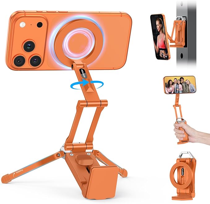 OMOTON TP02 360°Rotating for MagSafe Tripod Mount, Adjustable Aluminum Magnetic by OMOTON
