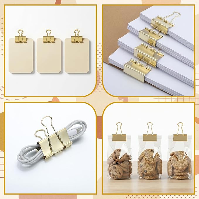 Frienda 12 Pack 2 Inch Extra Large Binder Clips Big Paper Clamps Metallic Large - Image 7